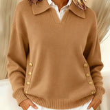 VYNETTE | V-NECK SWEATER WITH COLLAR