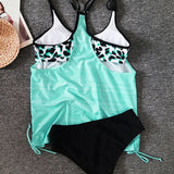 Augustus - Tankini Monocromatico con Stampa Leopardata