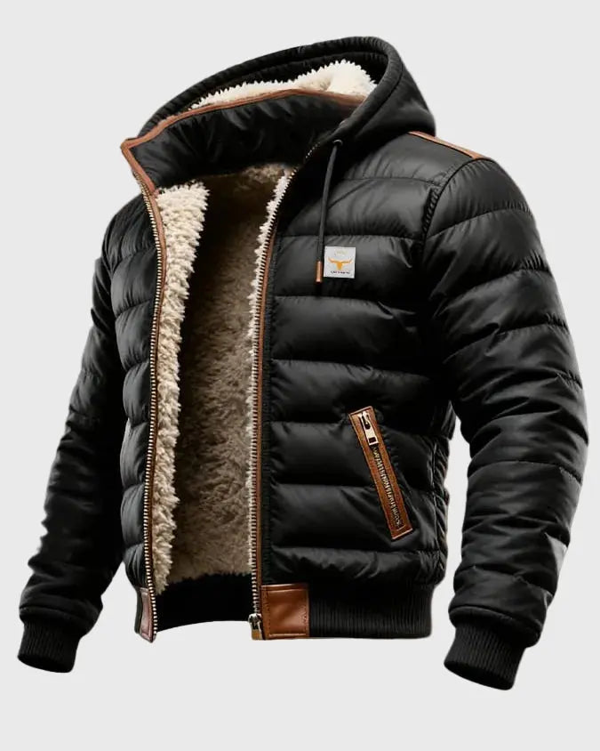Josef - Giacca invernale nera trapuntata Sherpa Sophie Milano