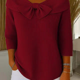 TIVELLA | Maglione con Fiocco e Collo Rotondo