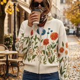 Wrenna™ | Zip-Up Cardigan in Wildflower Print