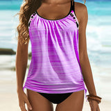 Augustus - Tankini Monocromatico con Stampa Leopardata
