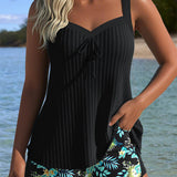 Dublino | Due Pezzi Tankini a Righe con Pantaloni da Spiaggia