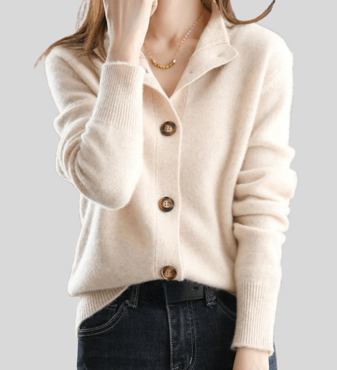 Claire | Retro-Style Cashmere Cardigan