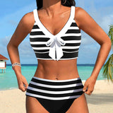 Laluna® | High-Waisted Striped Bikini