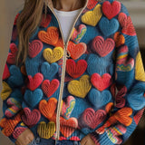 Valentine™ | Maglia Testurizzata a Cuori Multicolori