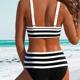 Laluna® | High-Waisted Striped Bikini