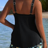 Dublino | Due Pezzi Tankini a Righe con Pantaloni da Spiaggia