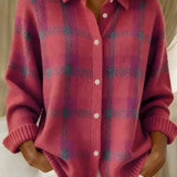 Ashley™ | Cardigan Classico a Quadri con Collo Elegante