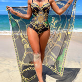Darius – Costume intero push-up con gonna da spiaggia coordinata