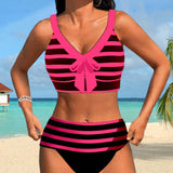 Laluna® | High-Waisted Striped Bikini