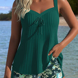 Dublino | Due Pezzi Tankini a Righe con Pantaloni da Spiaggia