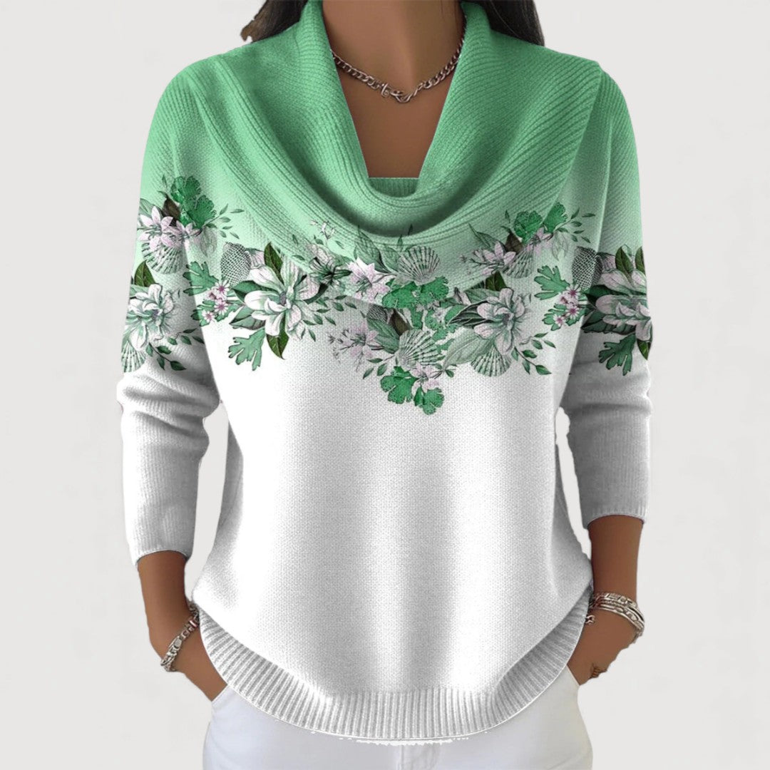 Gabriela – Maglione floreale con colletto