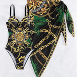 Darius – Costume intero push-up con gonna da spiaggia coordinata
