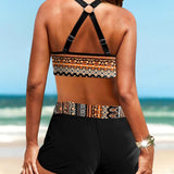 Maryan - Bikini Geometrico con Vita Alta e Elastico