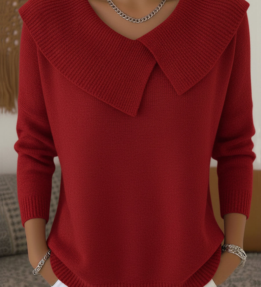 SUNNORA | WARM SWEATER WITH SOFT COLLAR