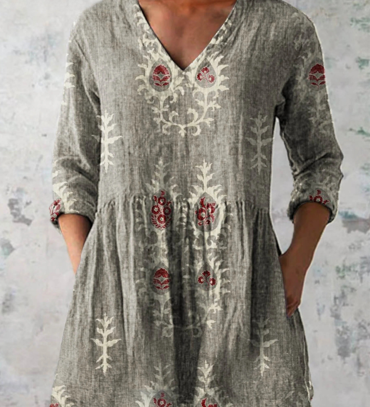 "Elise | Blusa Lunga con Decolleté a V".