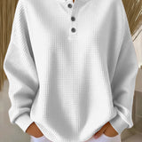 MIRABEL | COMFORTABLE WAFFLE HENLEY SWEATER