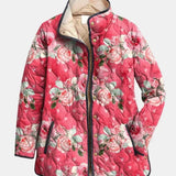 Freya | Giacca Trapuntata con Stampa Floreale in Rosa Elegante