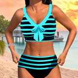 Laluna® | High-Waisted Striped Bikini