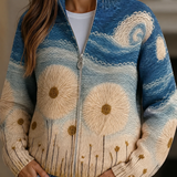 Yolanda™ | Dandelion Meadow Zip-Up Padded Cardigan