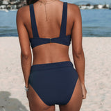 Hilde - Costume da Bagno a Vita Alta Monocromatico