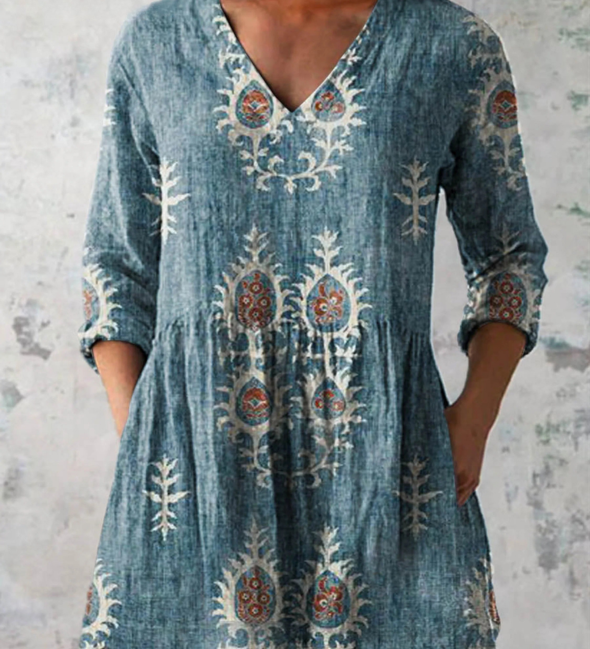 "Elise | Blusa Lunga con Decolleté a V".