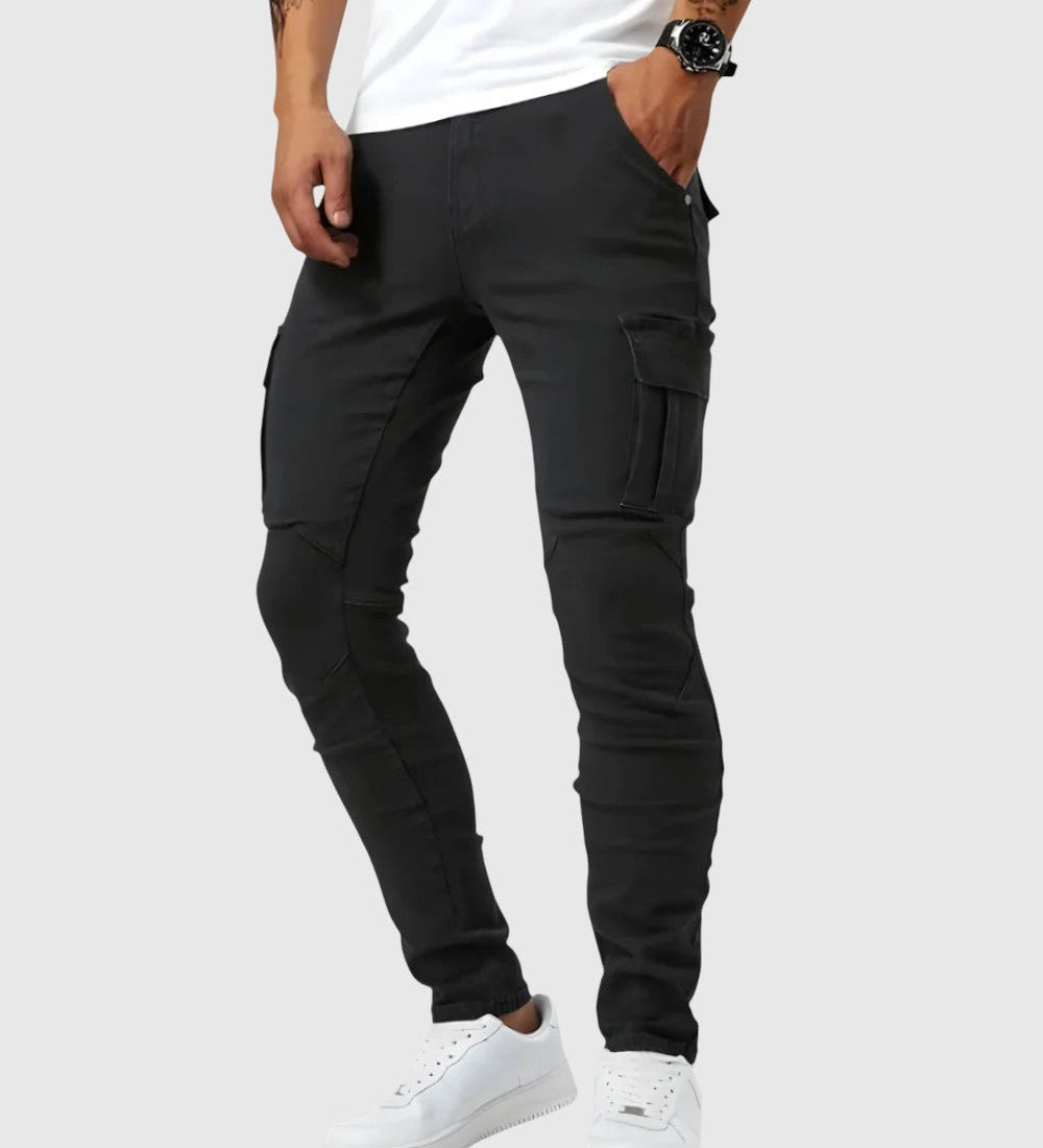 Vasil | Pantaloni Marino Cargo Stretch