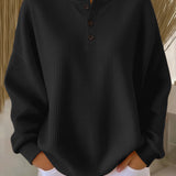 MIRABEL | COMFORTABLE WAFFLE HENLEY SWEATER