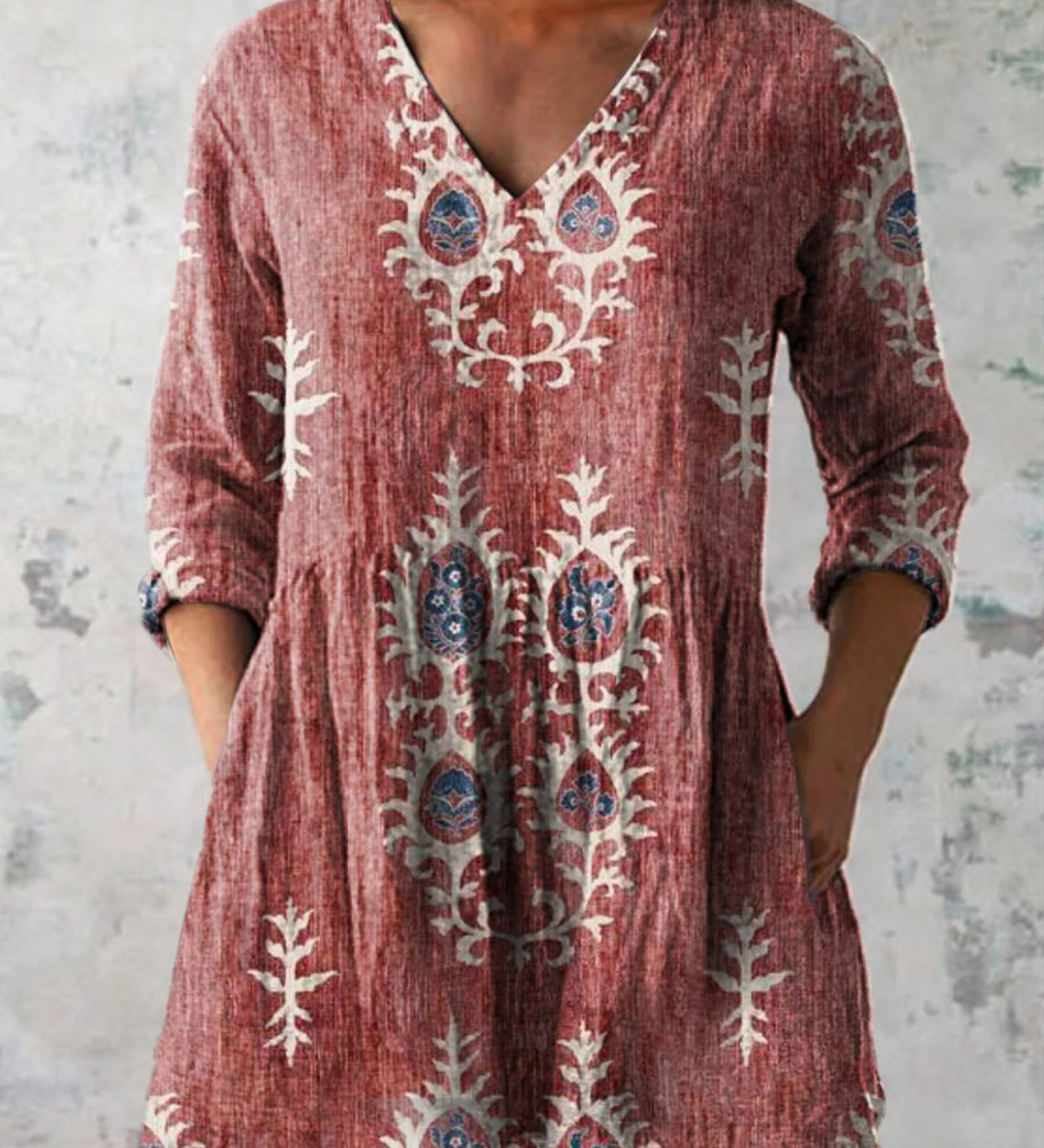 "Elise | Blusa Lunga con Decolleté a V".