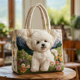 Borsa artigianale trapuntata con cane magico
