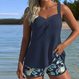 Dublino | Due Pezzi Tankini a Righe con Pantaloni da Spiaggia