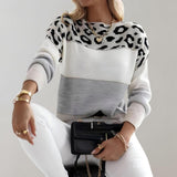 Diane | Maglione a Maglia con Dettagli Leopardo