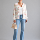 Kerensa™ | Maglione Vintage a Fiori Cardigan