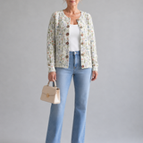 Ivadelle™ | Cardigan Vintage con Motivo Floreale in Maglia