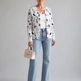Vynora™ | Cardigan in Maglia con Stampa Vintage di Fiori e Uccelli e Bottoni