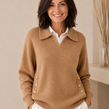 VYNETTE | V-NECK SWEATER WITH COLLAR