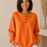 MIRABEL | COZY WAFFLE HENLEY SWEATSHIRT
