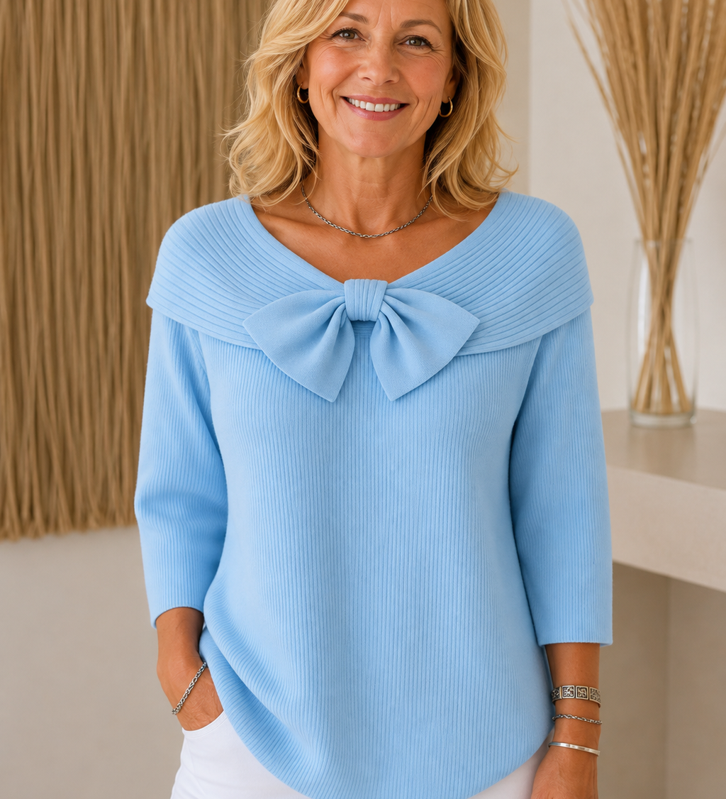 TIVELLA | Maglione con Fiocco e Collo Rotondo