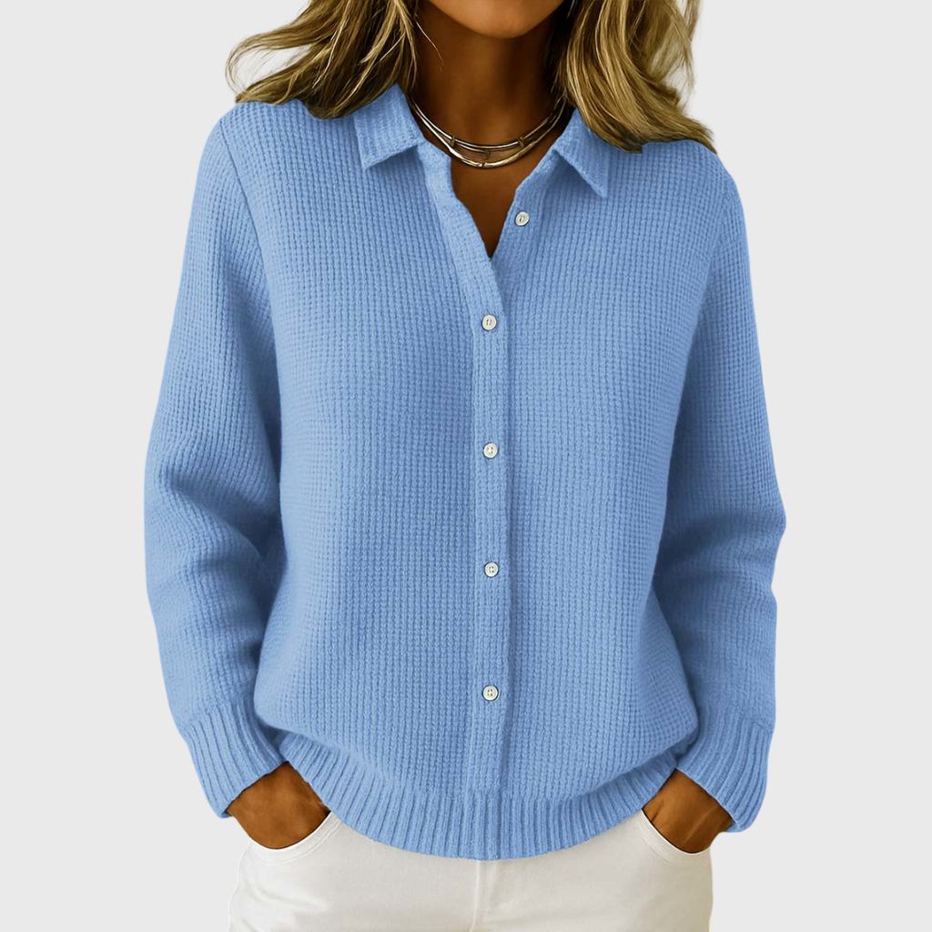Adéla – Camicia elegante da donna in maglia con bottoni Sophie Milano