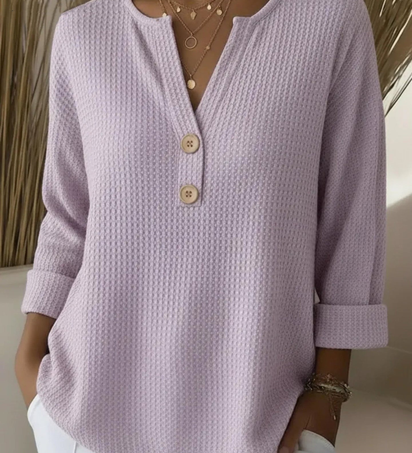 LUCINDA | HENLEY BUTTON TOP