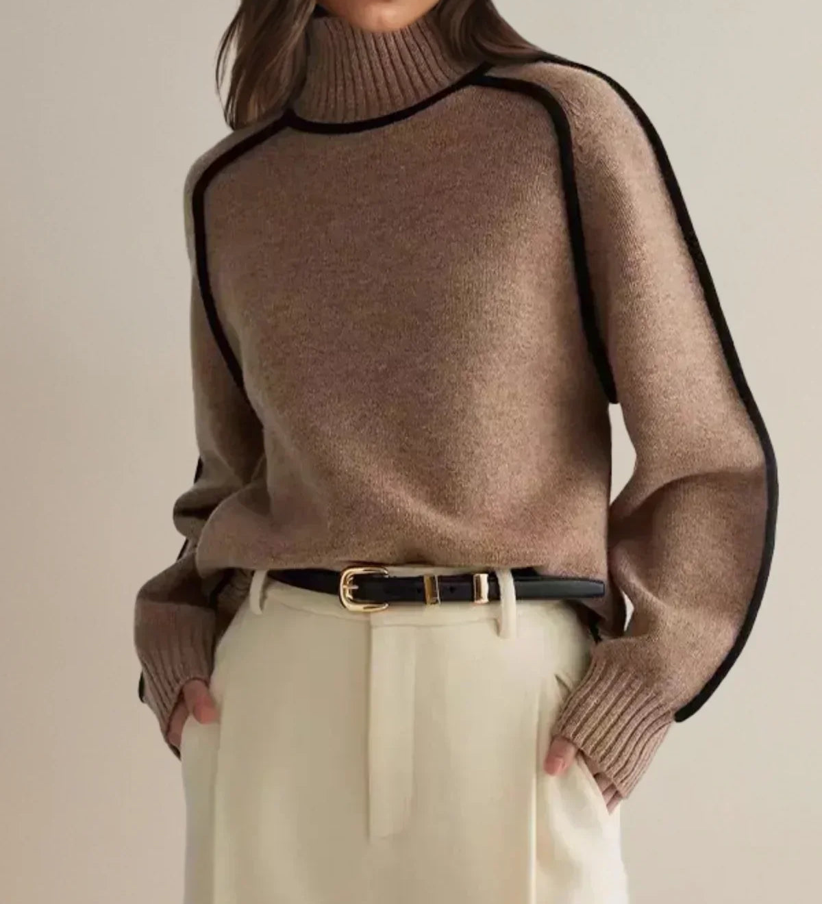 Donna | Elegante Maglione con Collo Alto