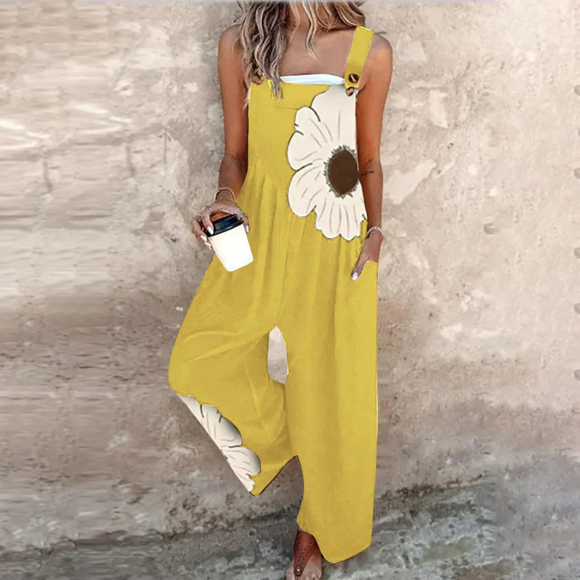 Jumpsuit Relaxed Fit in Nero Stampato