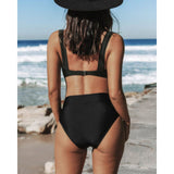Hilde - Costume da Bagno a Vita Alta Monocromatico