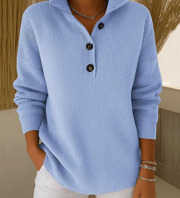 FLORENCE | V-NECK POLO SWEATER