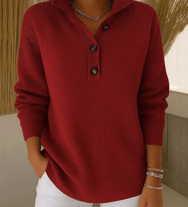FLORENCE | V-NECK POLO SWEATER
