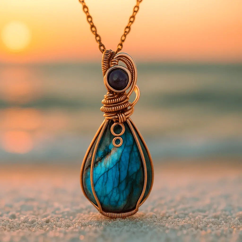 Ciondolo in labradorite e ametista Sophie Milano