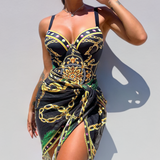 Darius – Costume intero push-up con gonna da spiaggia coordinata