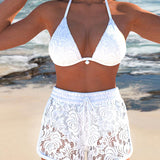 Laluna® | Elegante bikini in pizzo monocolore