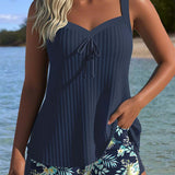 Dublino | Due Pezzi Tankini a Righe con Pantaloni da Spiaggia